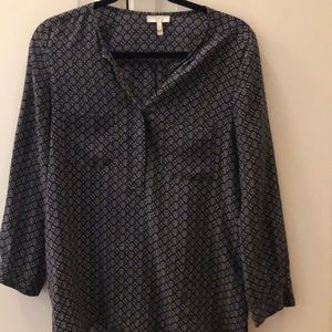 SILK JOIE PATTERNED LONG SLEEVE SILK SHIRT